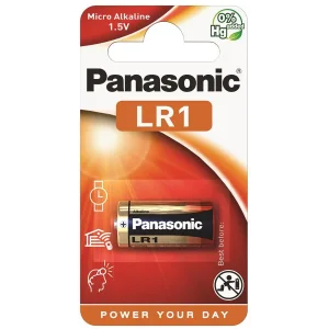 Батарейка Panasonic лужна LR1(910А, MN9100) блістер, 1 шт., LR1L/1BE UA